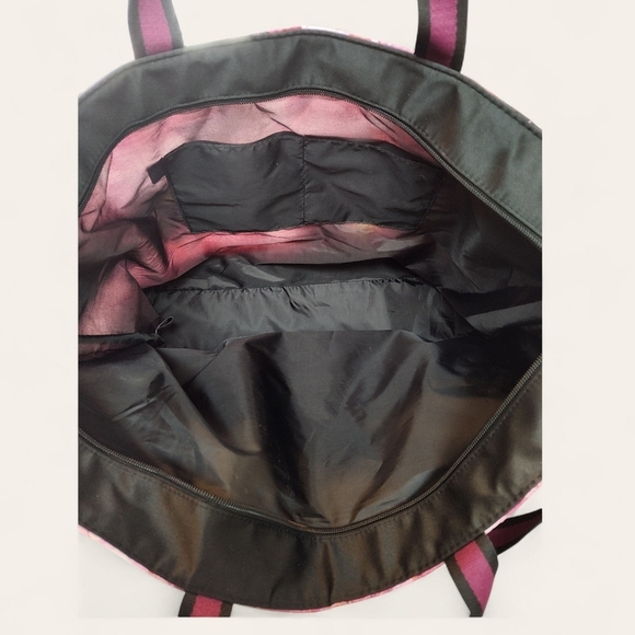 NWT Victoria's Secret Pink & Black Floral Silk Tote - Picture 7 of 7